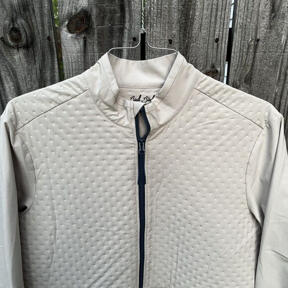 Bad Birdie Golf Hybrid Jacket Men's Medium Beige Water Repellant Softshell - Picture 3 of 16